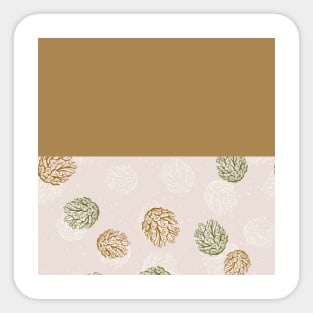 Gold Horizontal Split Colorful Pinecone Pattern on Pearl Pink Sticker